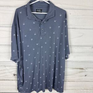 Ben Hogan Blue Polo Shirt with Polka Dot Pattern